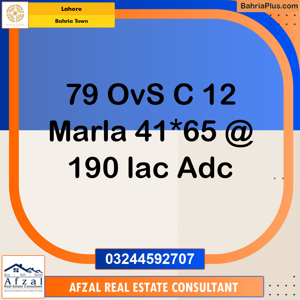 12 Marla Residential Plot for Sale in Bahria Town, Lahore - (BP-276854)