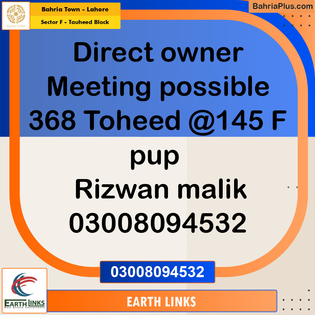 10 Marla Residential Plot for Sale in Sector F - Tauheed Block -  Bahria Town, Lahore - (BP-276896)