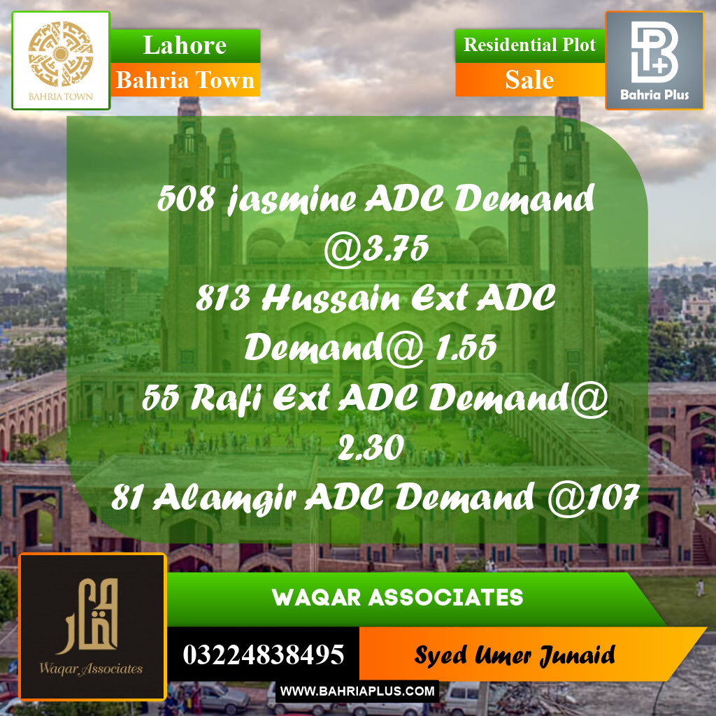 Residential Plot for Sale in Bahria Town, Lahore - (BP-276906)