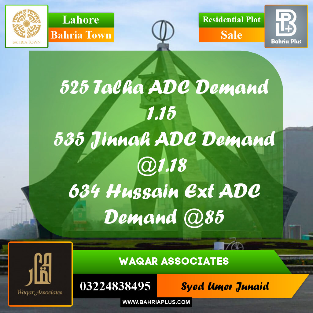 Residential Plot for Sale in Bahria Town, Lahore - (BP-276913)