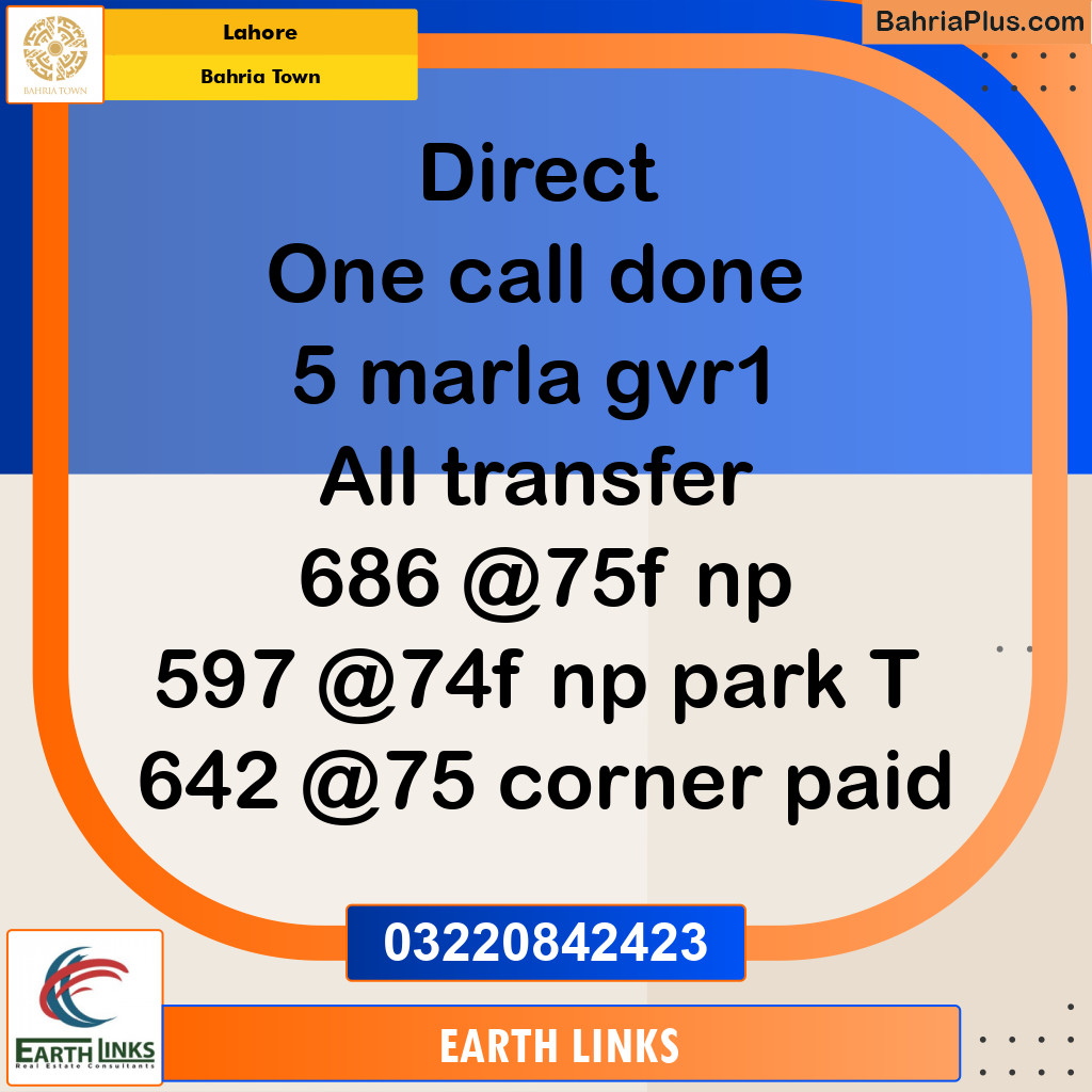 Residential Plot for Sale in Bahria Town, Lahore - (BP-276968)