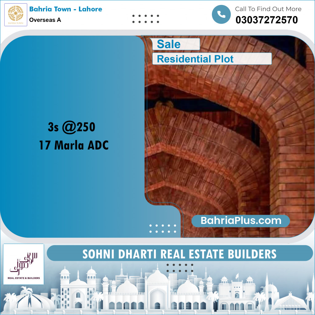 Residential Plot for Sale in Overseas A -  Bahria Town, Lahore - (BP-277033)