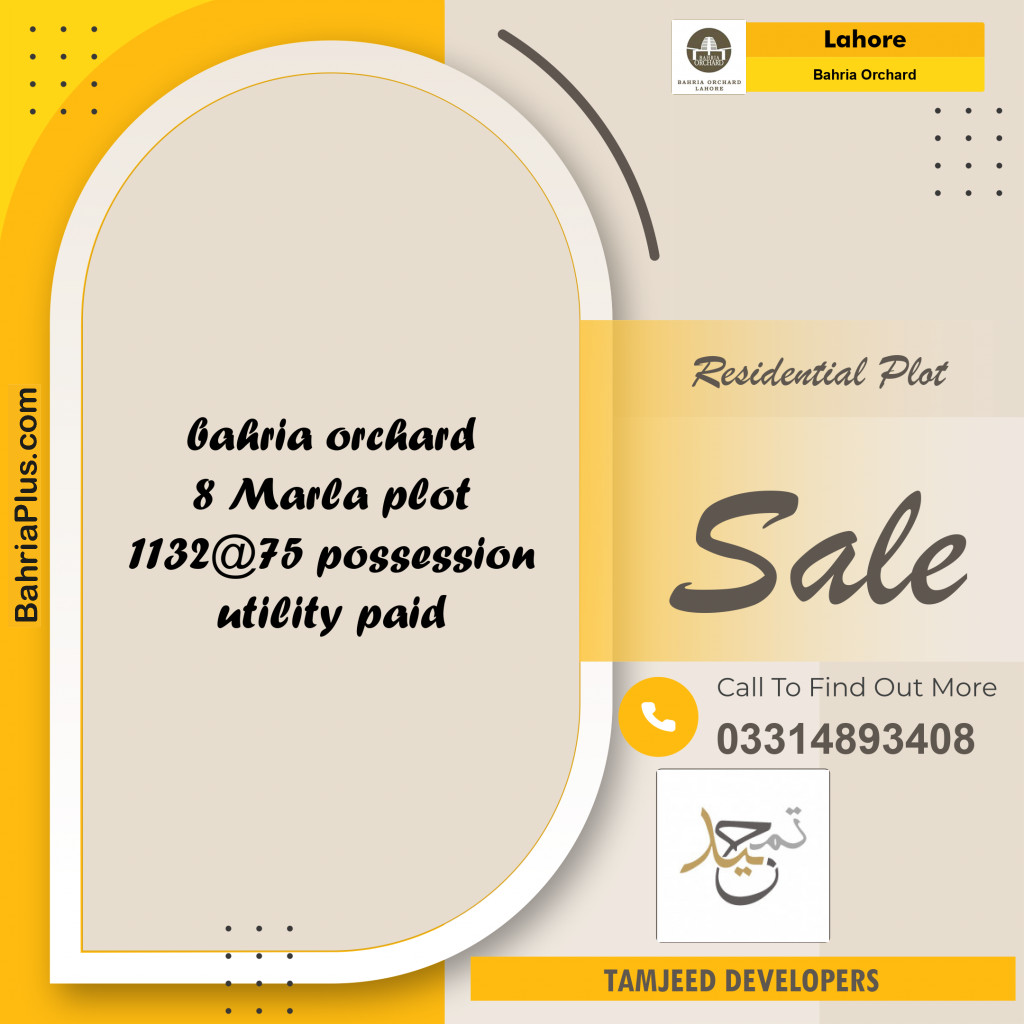 Residential Plot for Sale in Bahria Orchard, Lahore - (BP-277146)