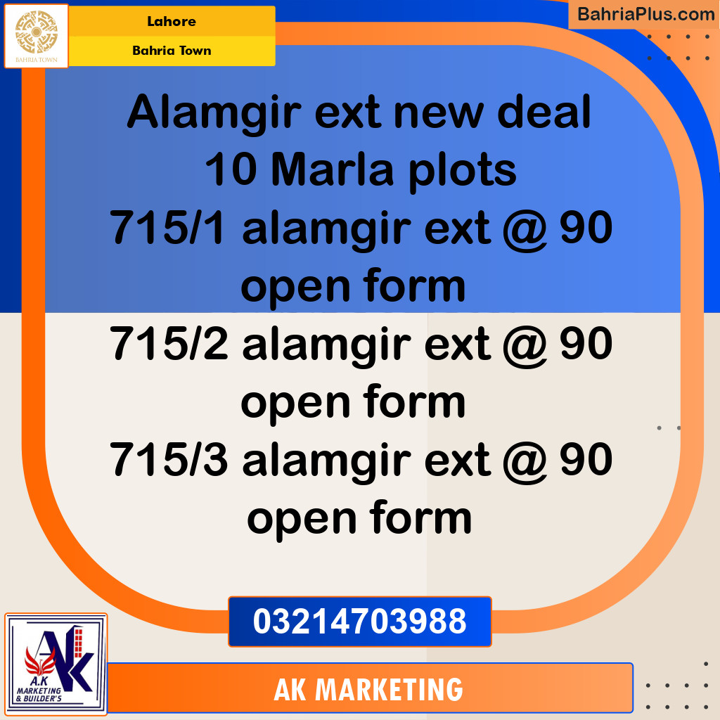 Residential Plot for Sale in Bahria Town, Lahore - (BP-277157)