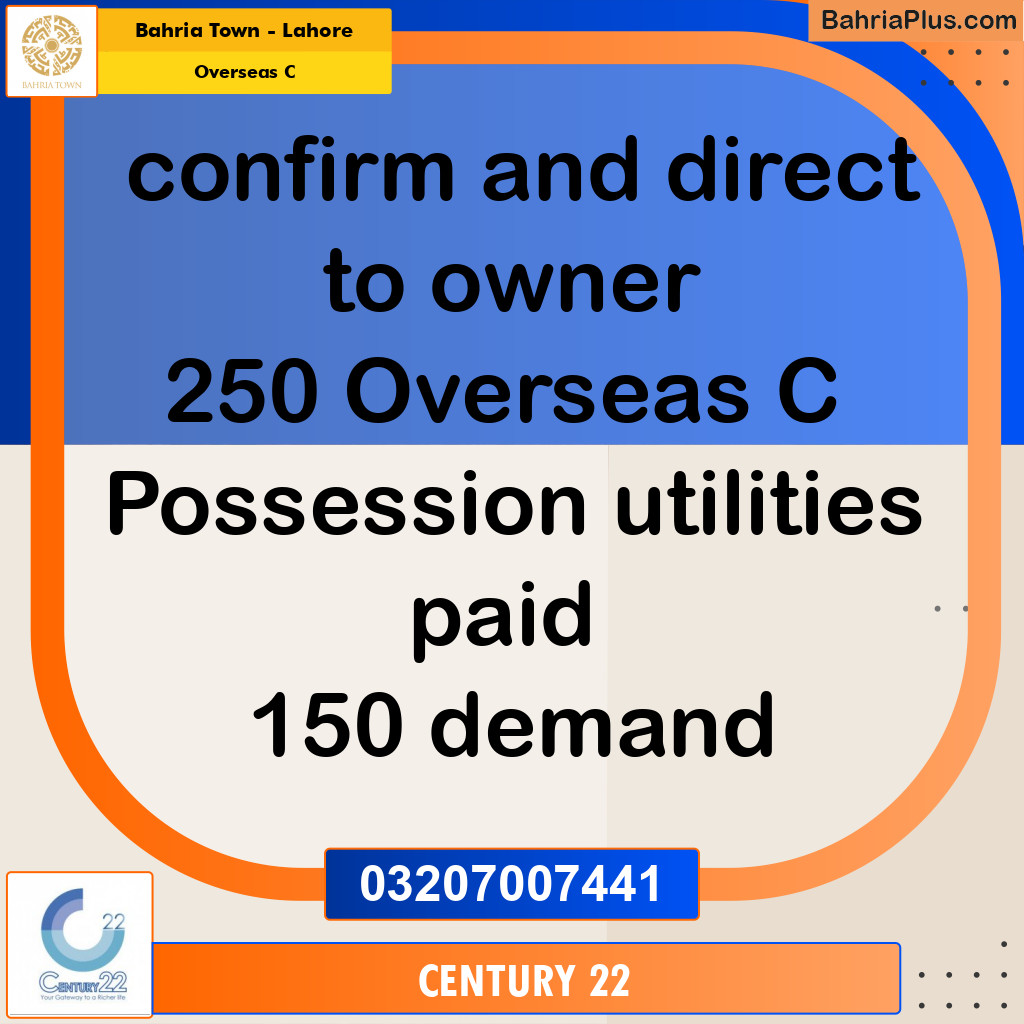 10 Marla Residential Plot for Sale in Overseas C -  Bahria Town, Lahore - (BP-277175)