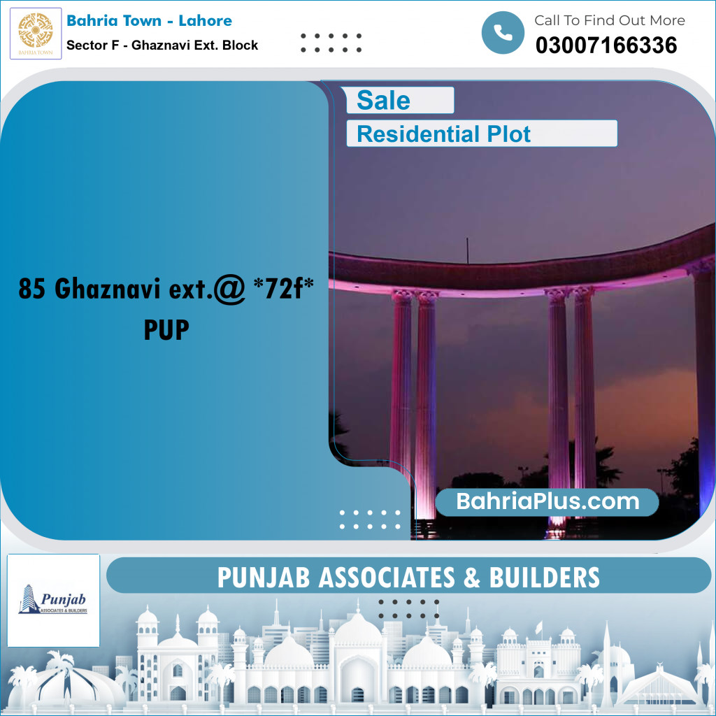 Residential Plot for Sale in Sector F - Ghaznavi Ext. Block -  Bahria Town, Lahore - (BP-277191)