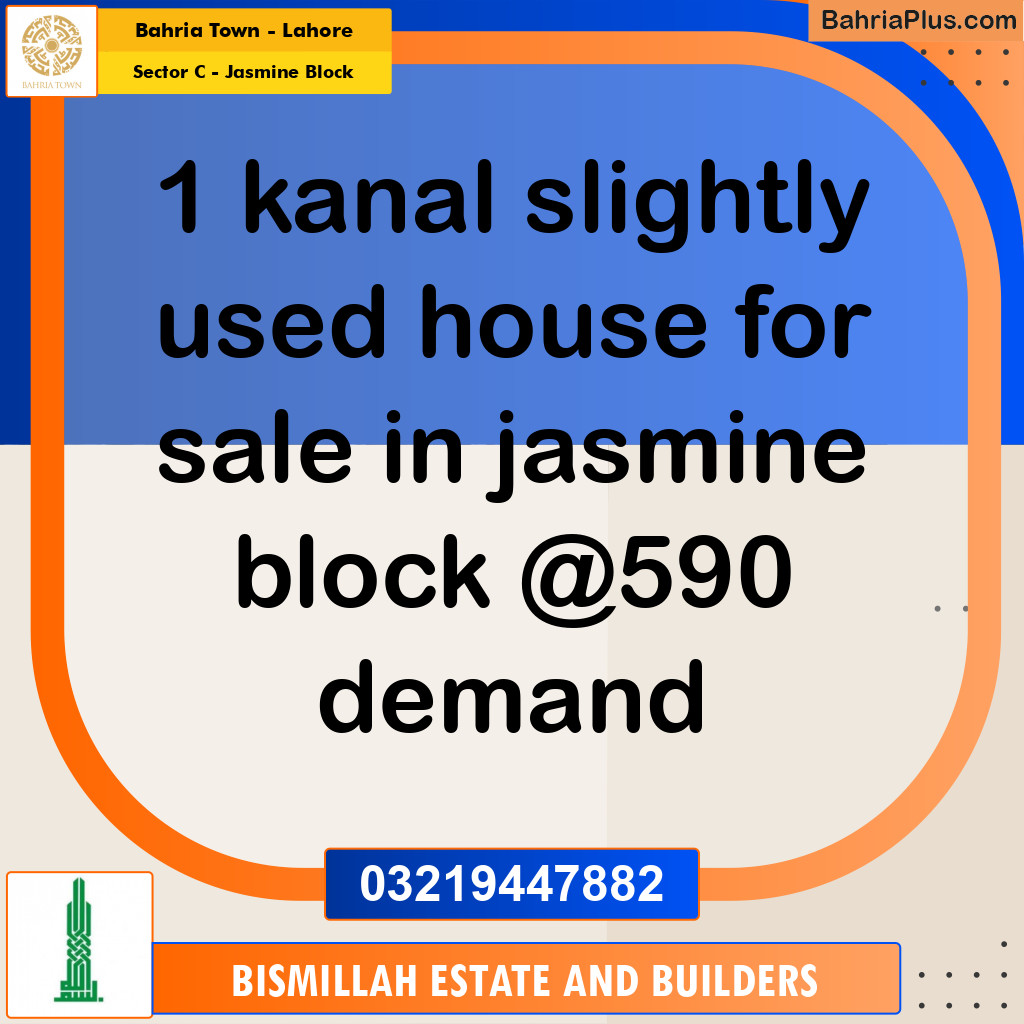 1 Kanal Residential House for Sale in Sector C - Jasmine Block -  Bahria Town, Lahore - (BP-277215)