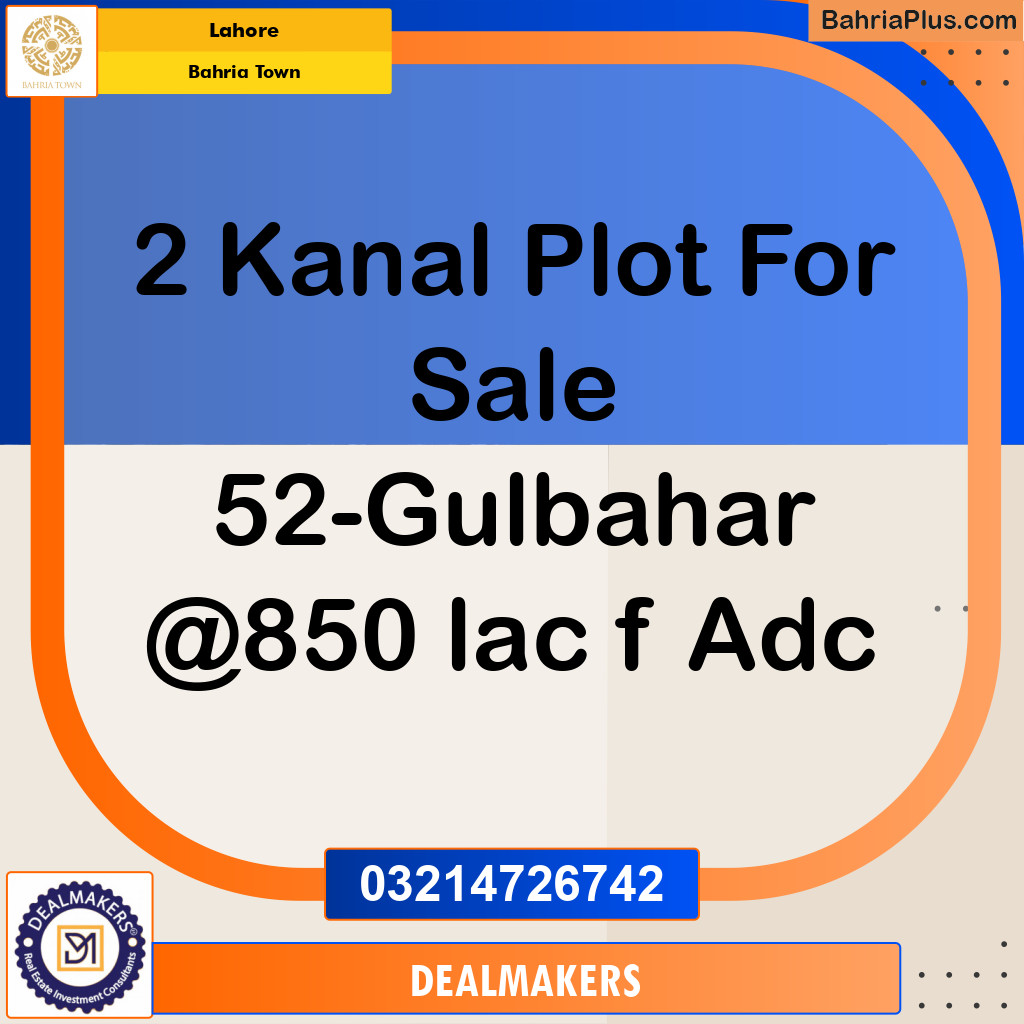 Residential Plot for Sale in Bahria Town, Lahore - (BP-277219)
