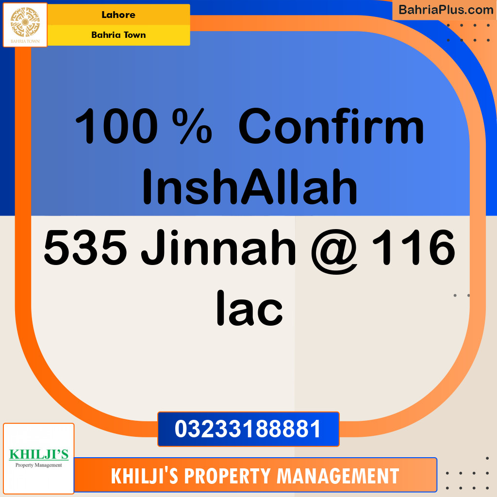 Residential Plot for Sale in Bahria Town, Lahore - (BP-277242)