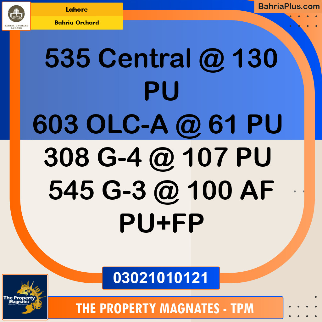 Residential Plot for Sale in Bahria Orchard, Lahore - (BP-277317)