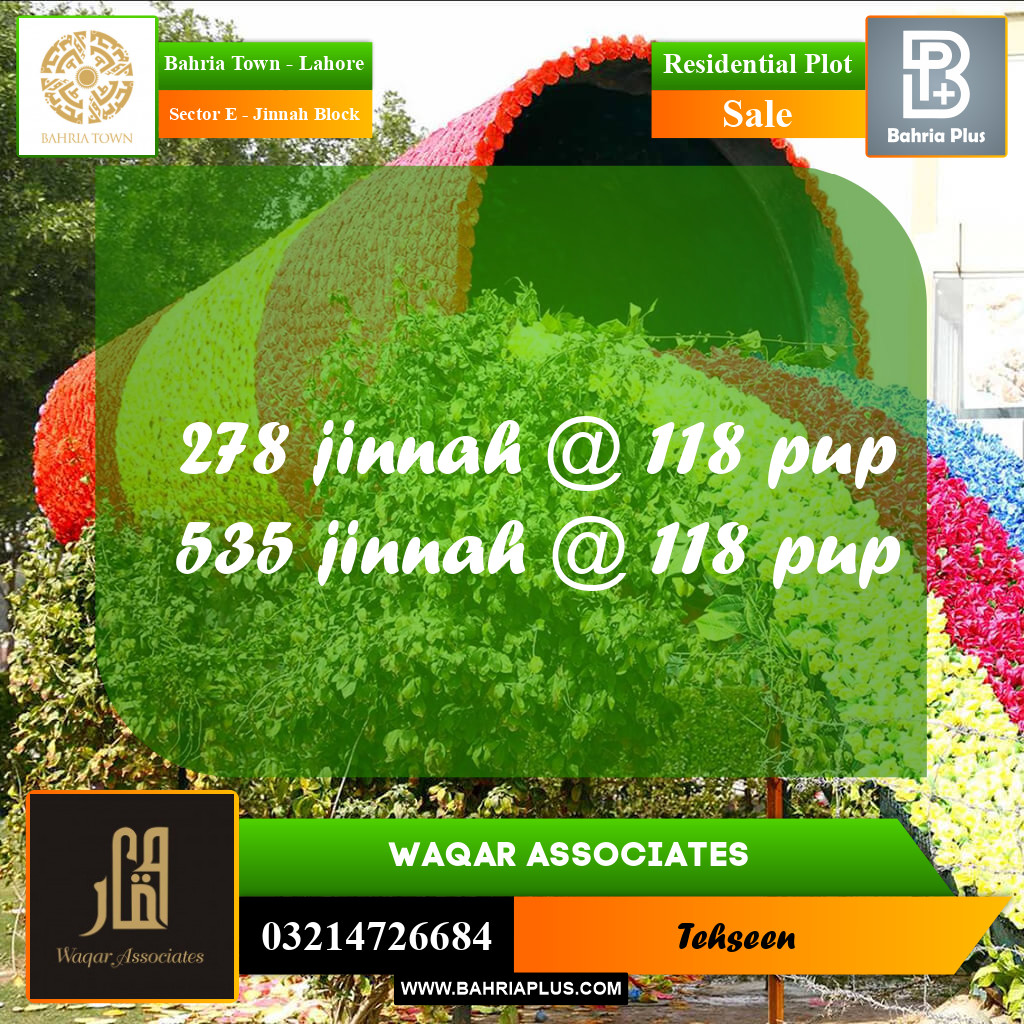 5 Marla Residential Plot for Sale in Sector E - Jinnah Block -  Bahria Town, Lahore - (BP-277319)