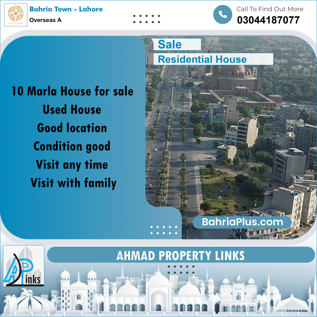 10 Marla Residential House for Sale in Overseas A -  Bahria Town, Lahore - (BP-277343)