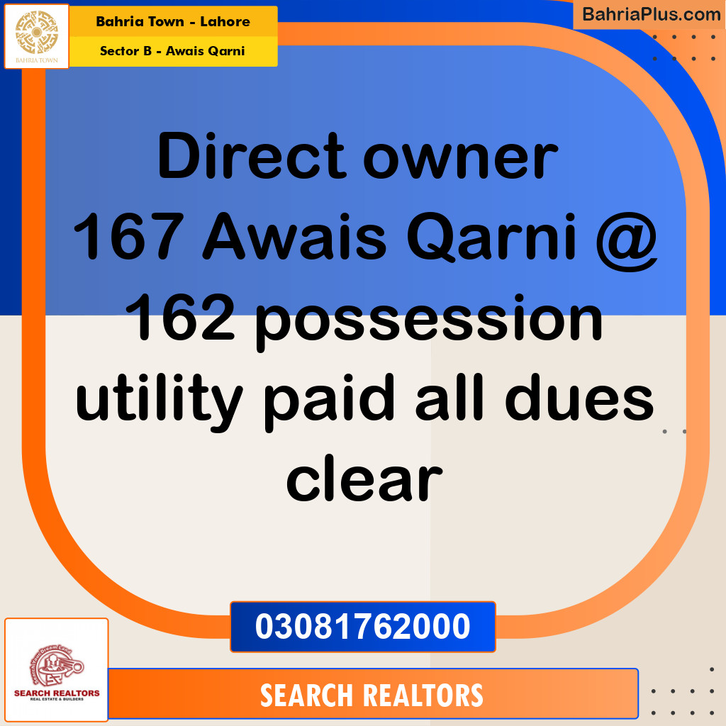 10 Marla Residential Plot for Sale in Sector B - Awais Qarni -  Bahria Town, Lahore - (BP-277364)
