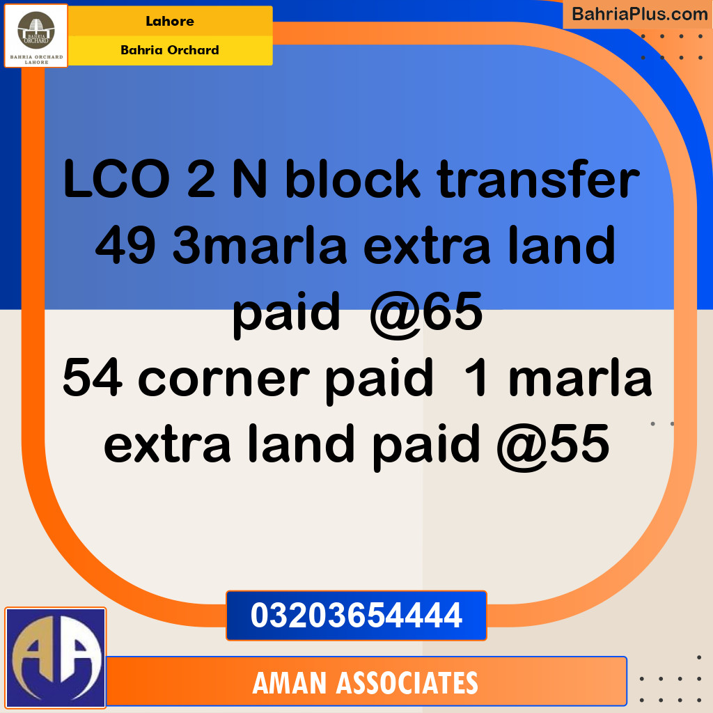 Residential Plot for Sale in Bahria Orchard, Lahore - (BP-277382)