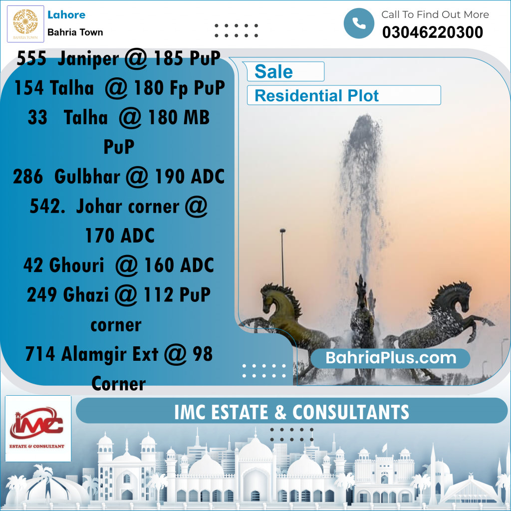 Residential Plot for Sale in Bahria Town, Lahore - (BP-277409)