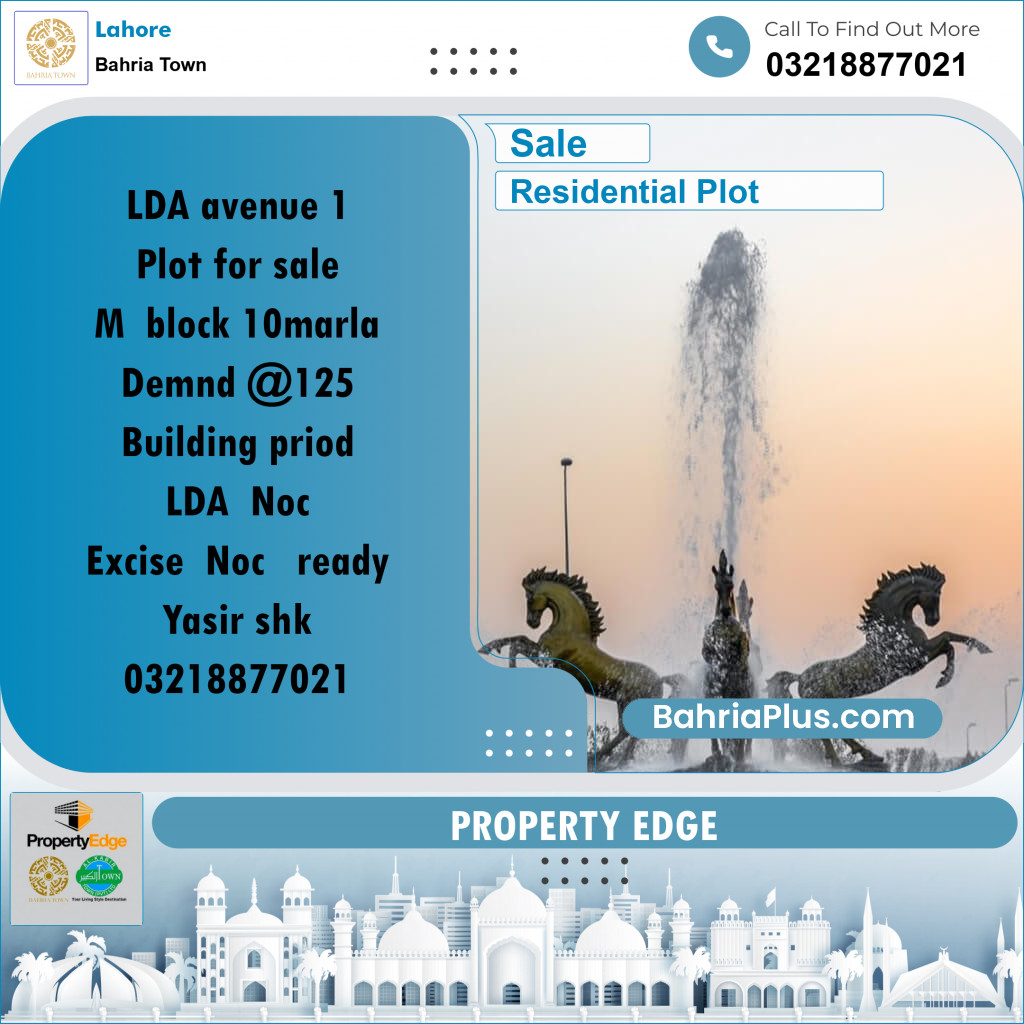 Residential Plot for Sale in Bahria Town, Lahore - (BP-277425)