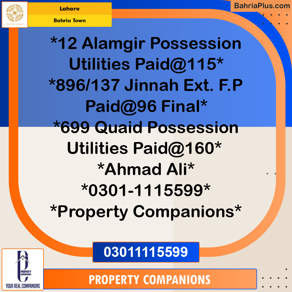 Residential Plot for Sale in Bahria Town, Lahore - (BP-277439)