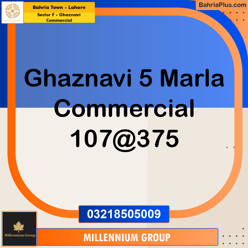5 Marla Commercial Plot for Sale in Sector F - Ghaznavi Commercial -  Bahria Town, Lahore - (BP-277449)