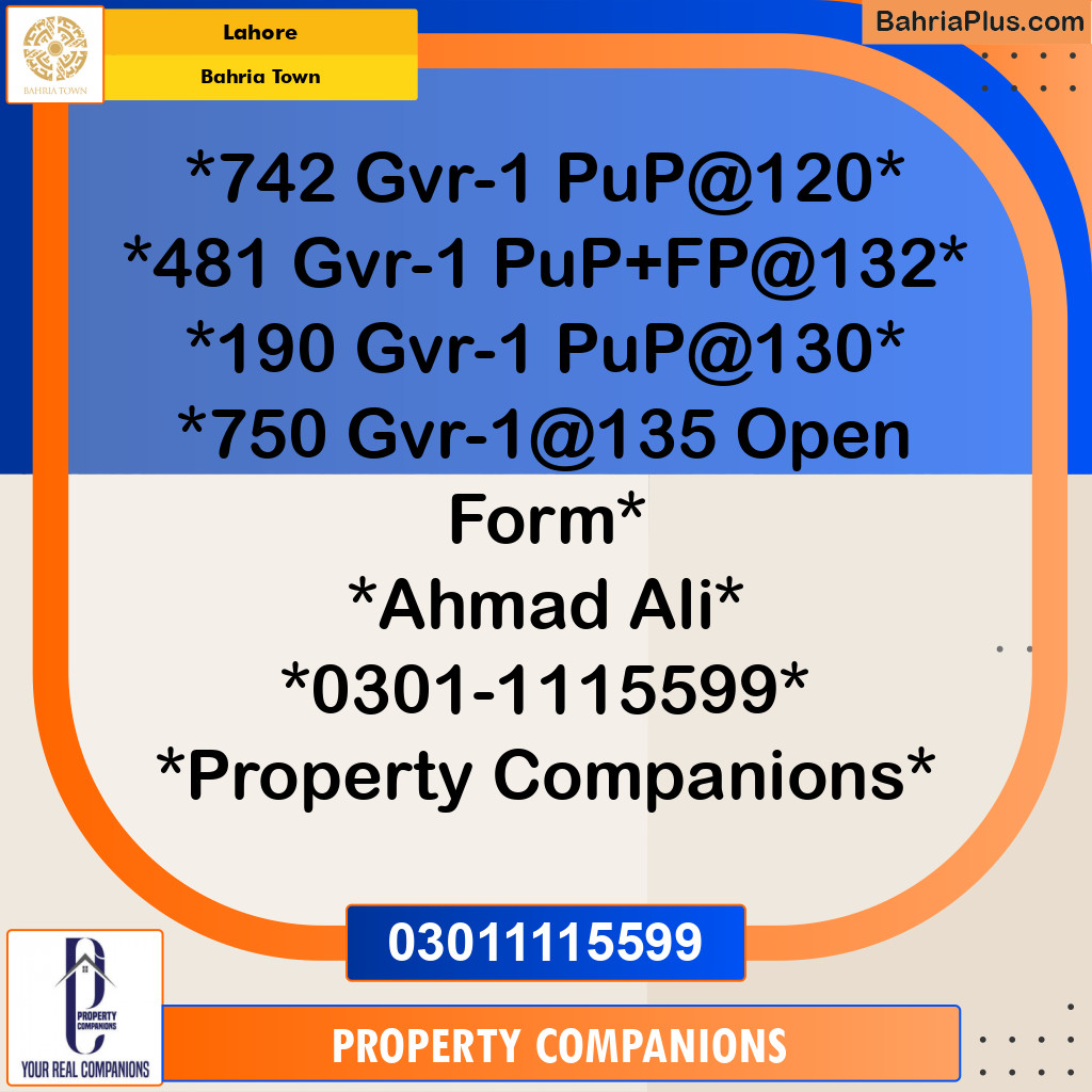 Residential Plot for Sale in Bahria Town, Lahore - (BP-277454)