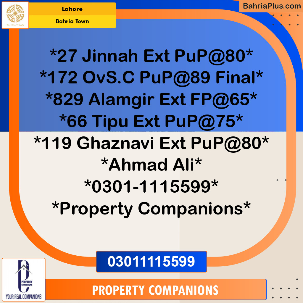 Residential Plot for Sale in Bahria Town, Lahore - (BP-277472)