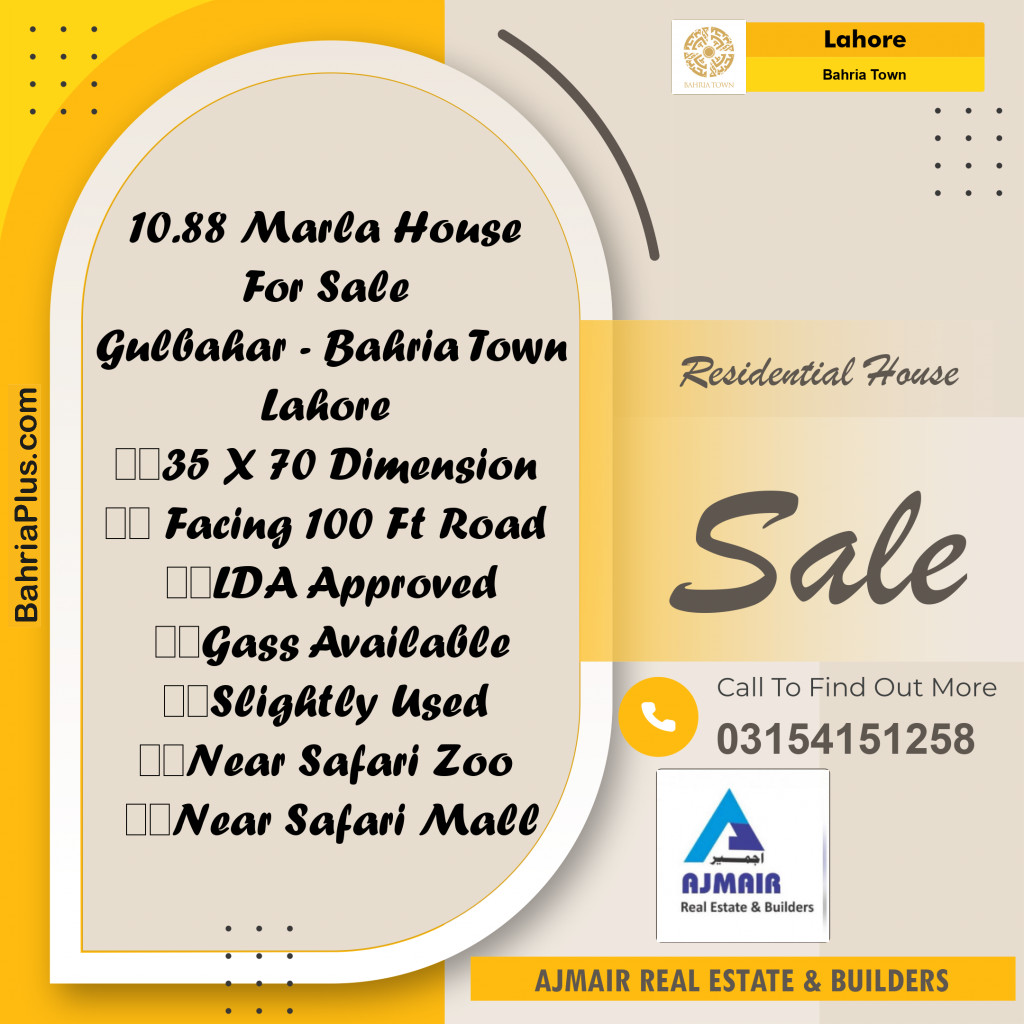 Residential House for Sale in Bahria Town, Lahore - (BP-277473)