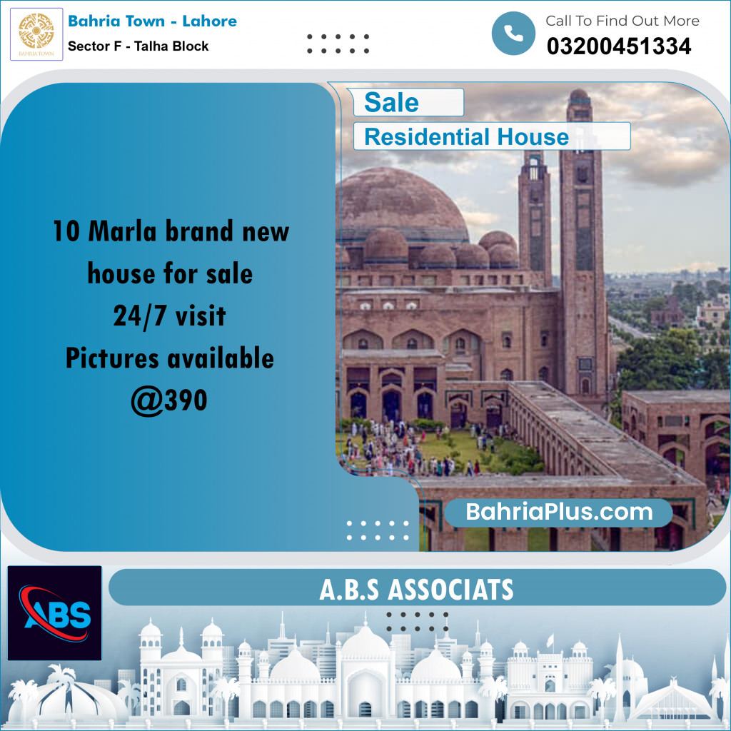 10 Marla Residential House for Sale in Sector F - Talha Block -  Bahria Town, Lahore - (BP-277576)