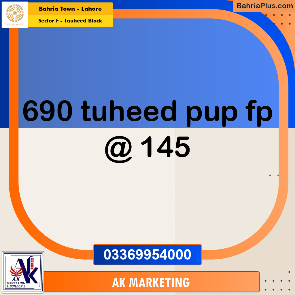 10 Marla Residential Plot for Sale in Sector F - Tauheed Block -  Bahria Town, Lahore - (BP-277623)