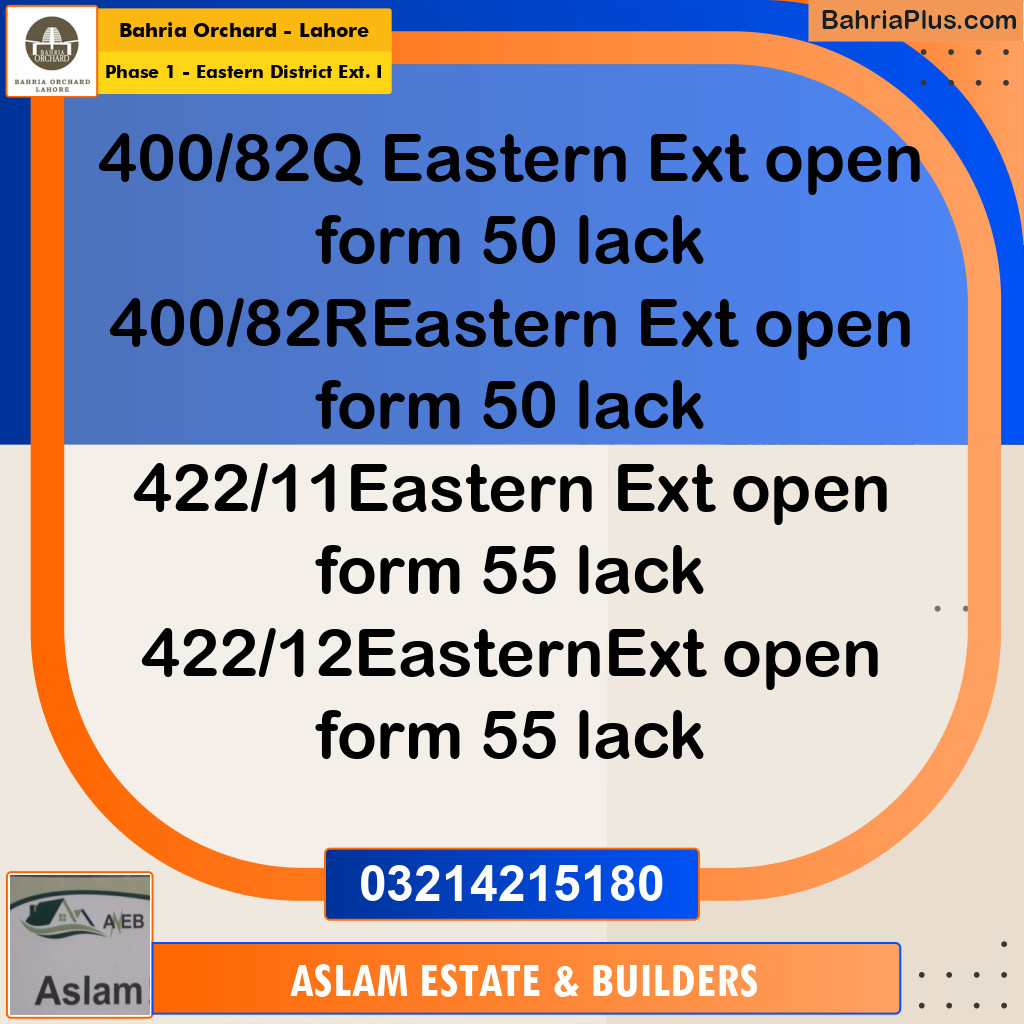 5 Marla Residential Plot for Sale in Phase 1 - Eastern District Ext. I -  Bahria Orchard, Lahore - (BP-277628)