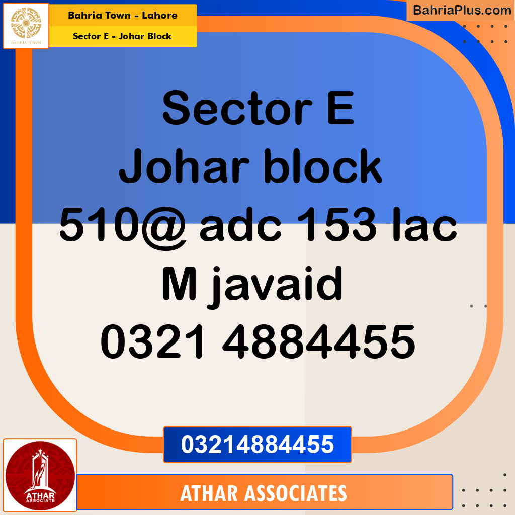 10 Marla Residential Plot for Sale in Sector E - Johar Block -  Bahria Town, Lahore - (BP-277721)