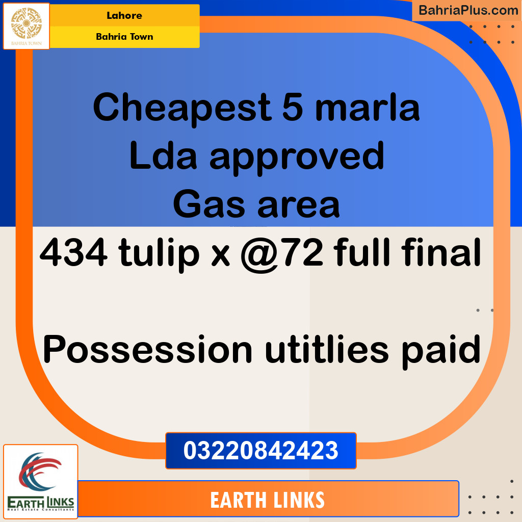 Residential Plot for Sale in Bahria Town, Lahore - (BP-277785)