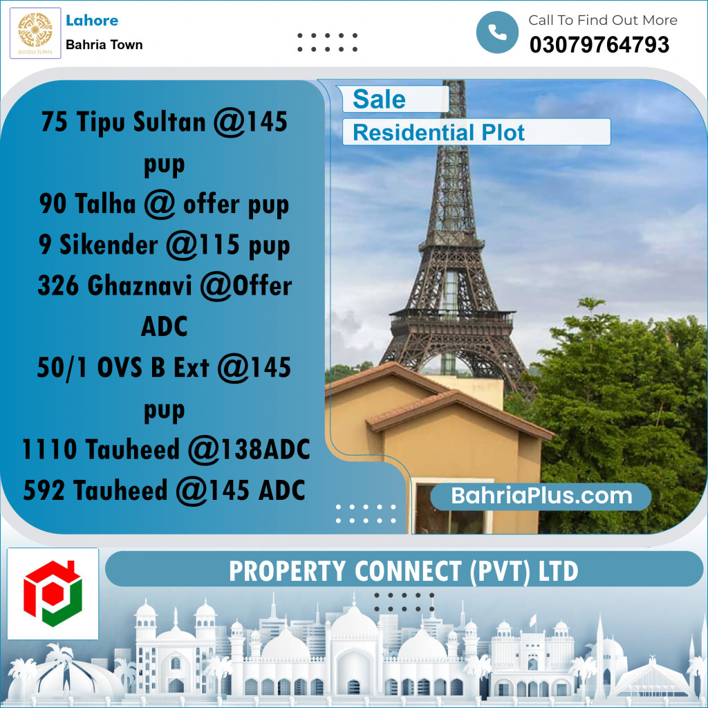 Residential Plot for Sale in Bahria Town, Lahore - (BP-277798)