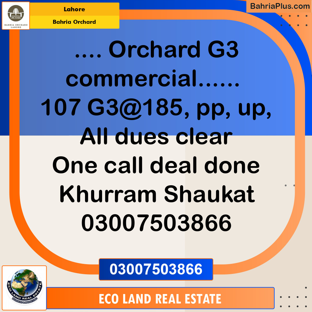 Commercial Plot for Sale in Bahria Orchard, Lahore - (BP-277843)