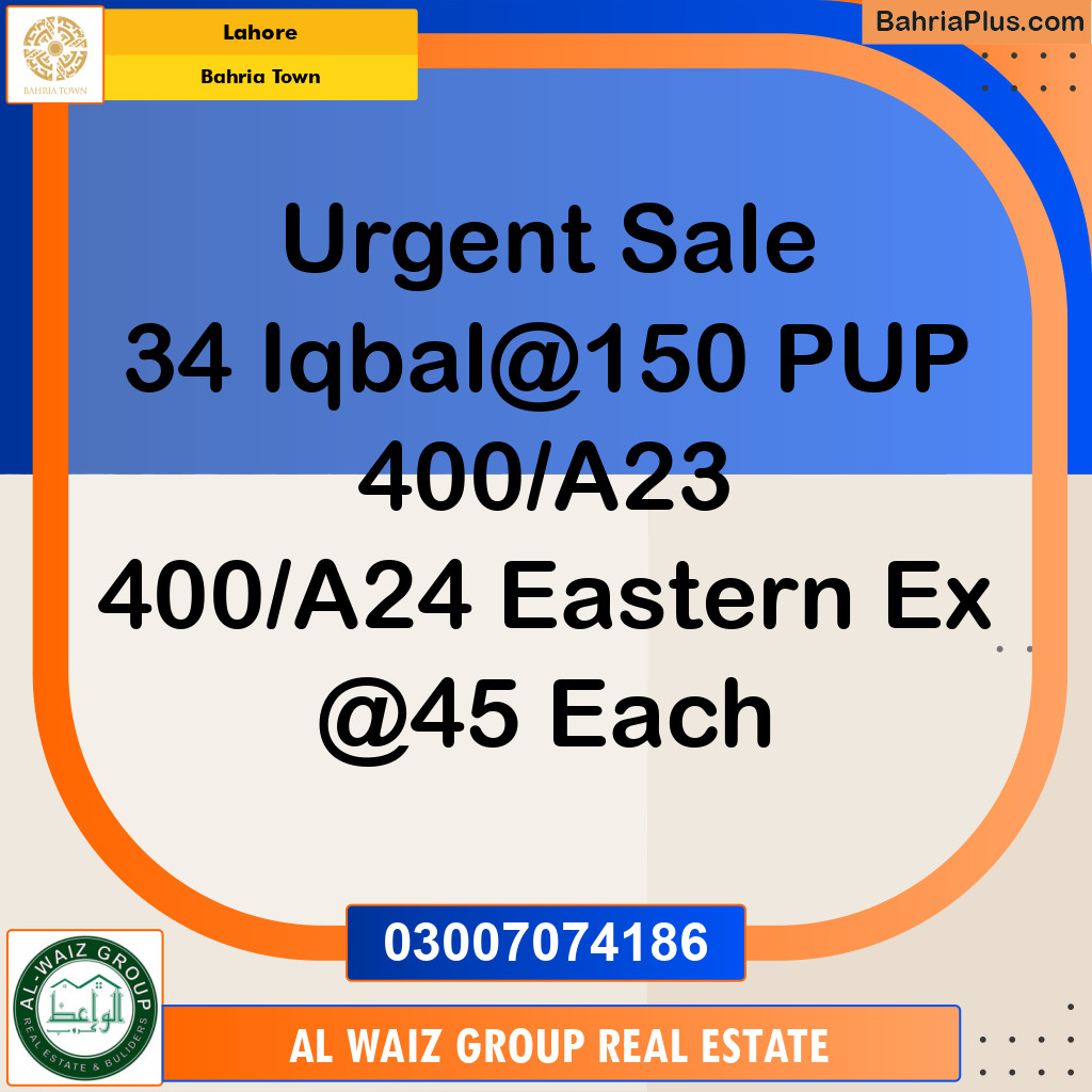 Residential Plot for Sale in Bahria Town, Lahore - (BP-277929)