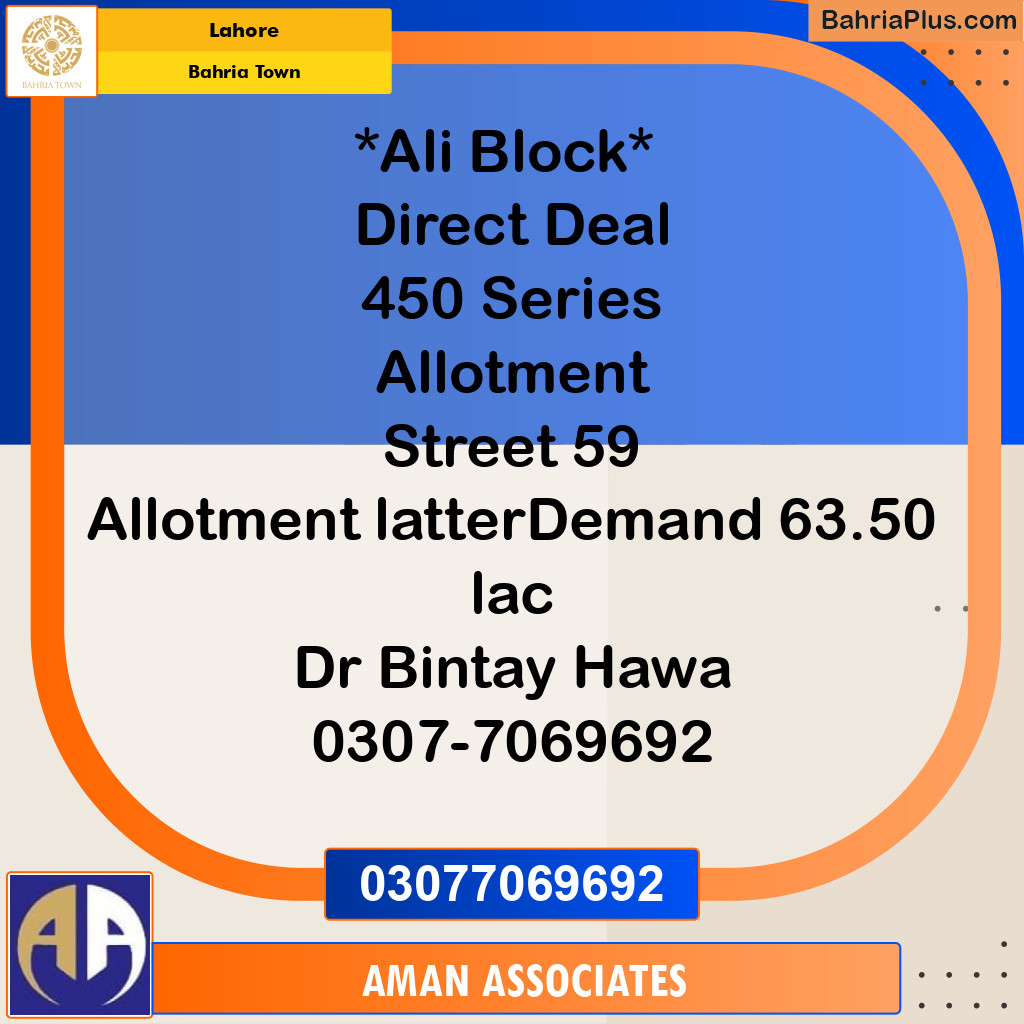 Residential Plot for Sale in Bahria Town, Lahore - (BP-277940)