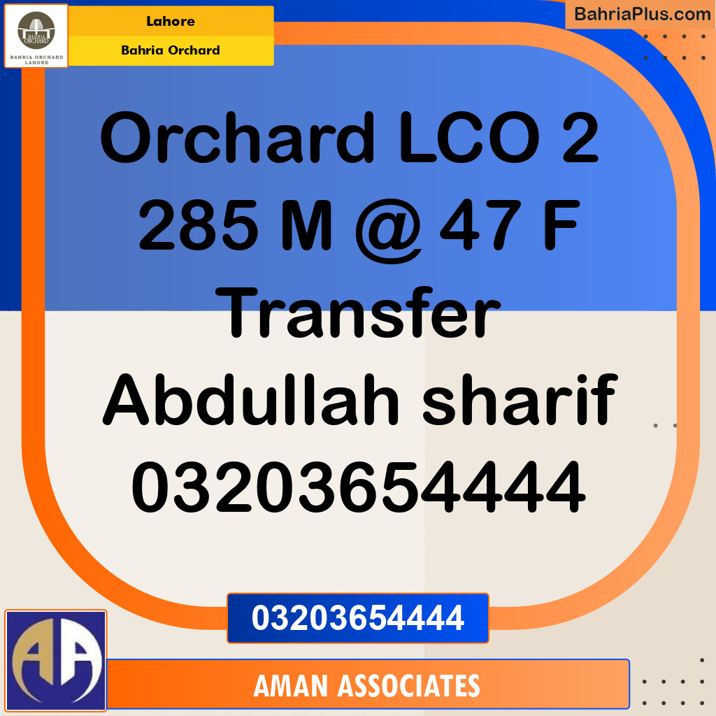 Residential Plot for Sale in Bahria Orchard, Lahore - (BP-277946)