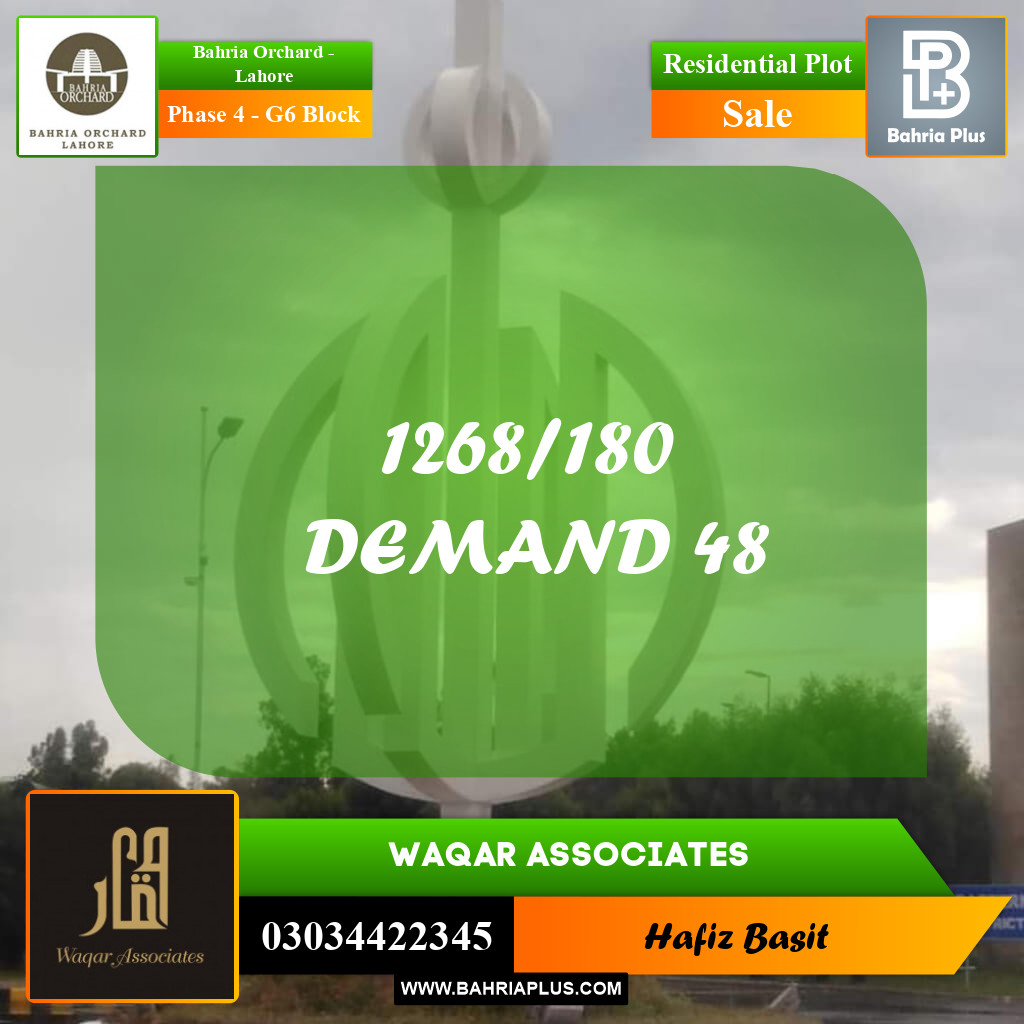 5 Marla Residential Plot for Sale in Phase 4 - G6 Block -  Bahria Orchard, Lahore - (BP-277949)