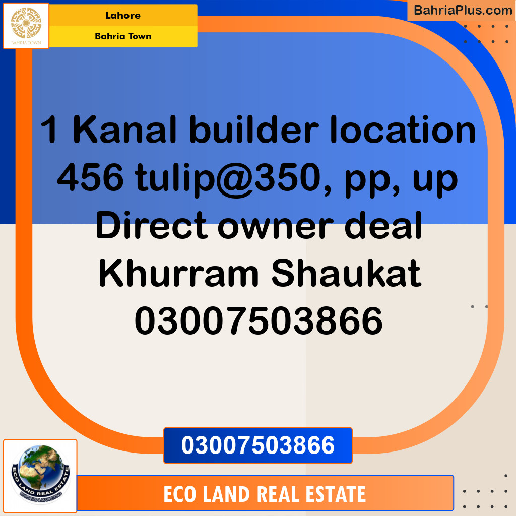 Residential Plot for Sale in Bahria Town, Lahore - (BP-277957)