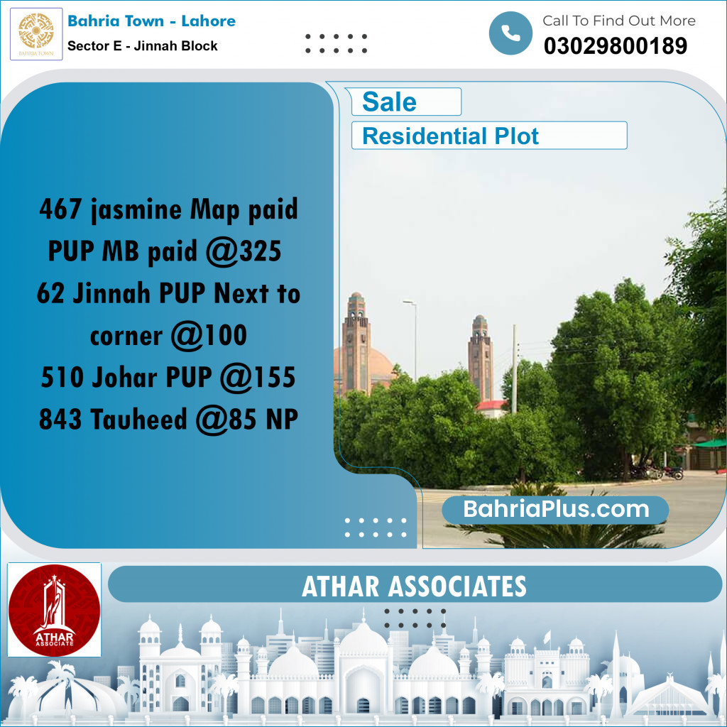 5 Marla Residential Plot for Sale in Sector E - Jinnah Block -  Bahria Town, Lahore - (BP-277977)
