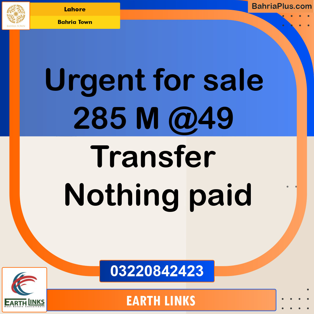 Residential Plot for Sale in Bahria Town, Lahore - (BP-278024)