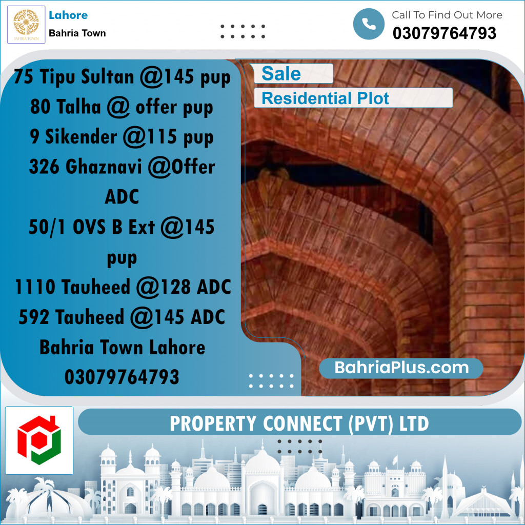 Residential Plot for Sale in Bahria Town, Lahore - (BP-278056)
