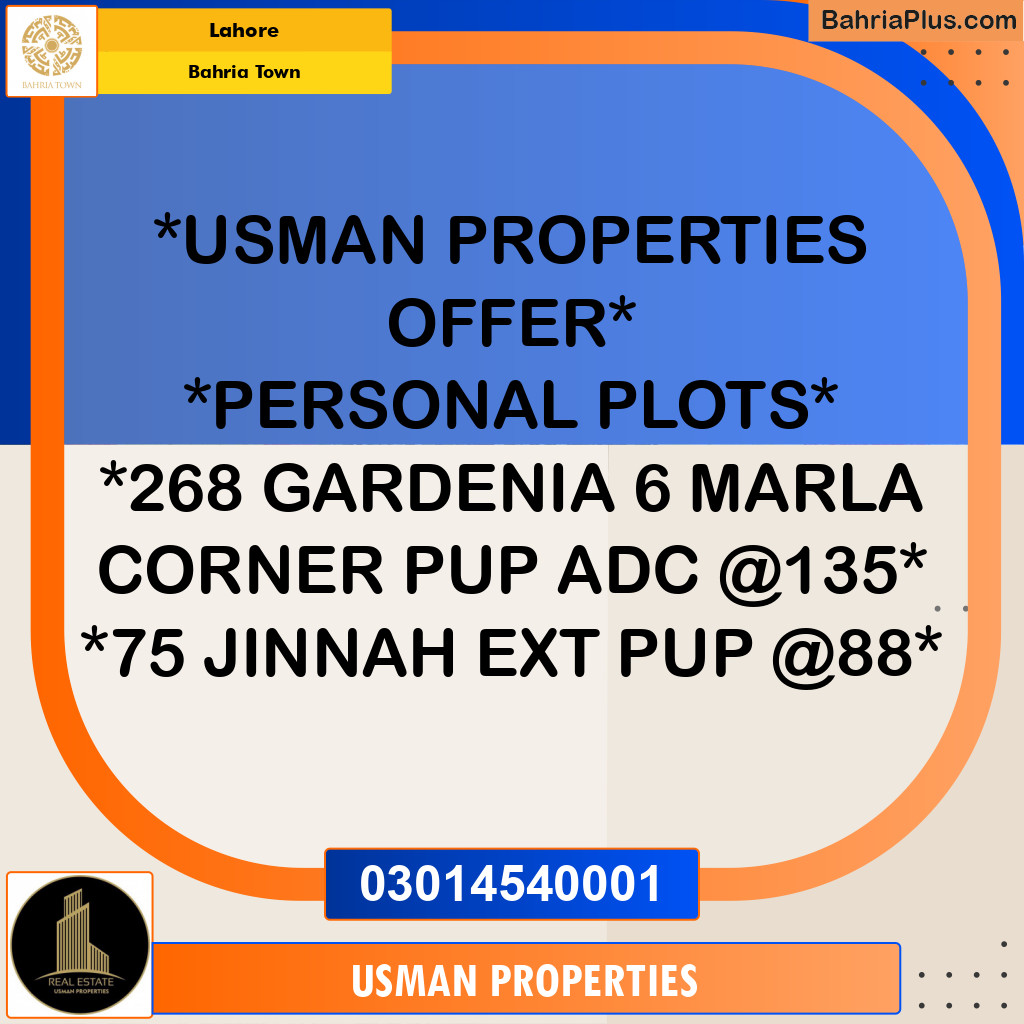 Residential Plot for Sale in Bahria Town, Lahore - (BP-278075)