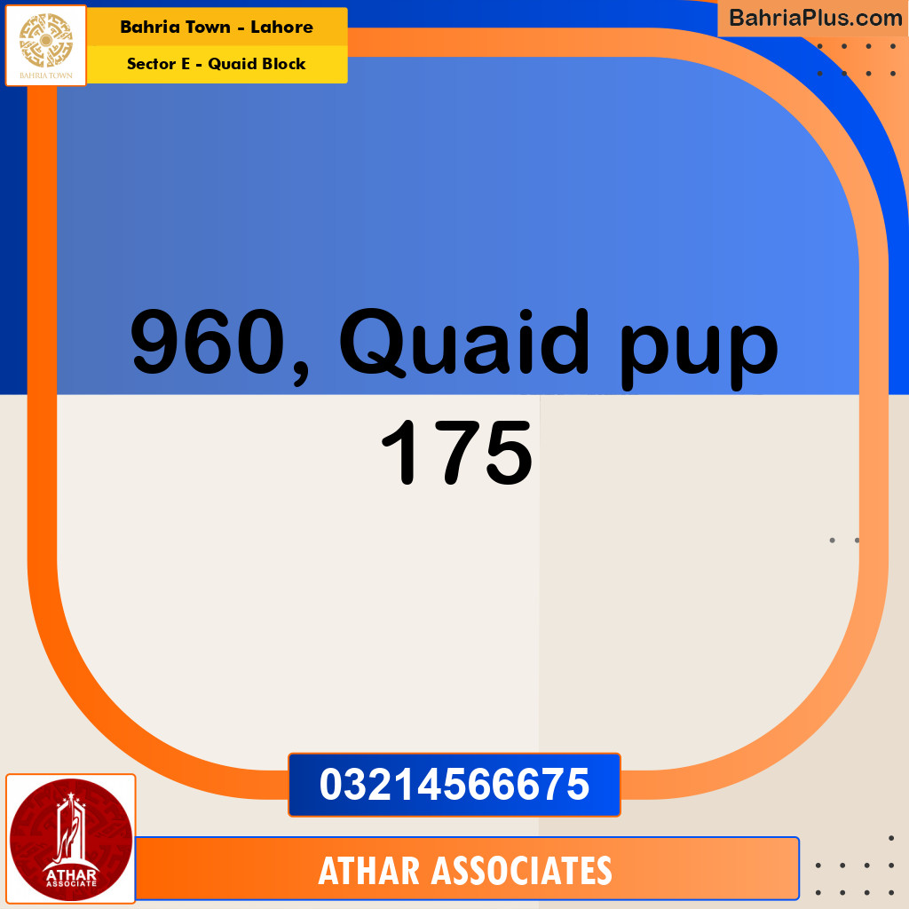 10 Marla Residential Plot for Sale in Sector E - Quaid Block -  Bahria Town, Lahore - (BP-278082)