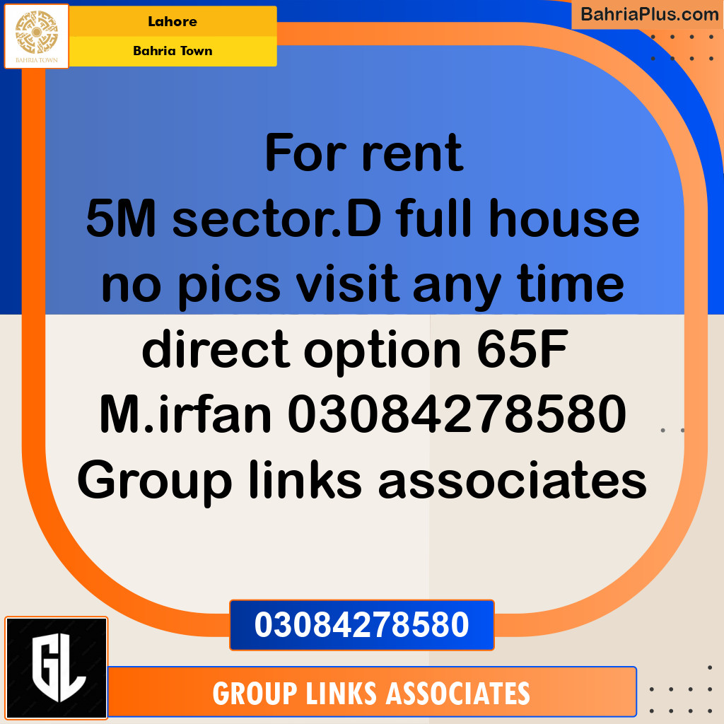 Residential House for Rent in Bahria Town, Lahore - (BP-278093)