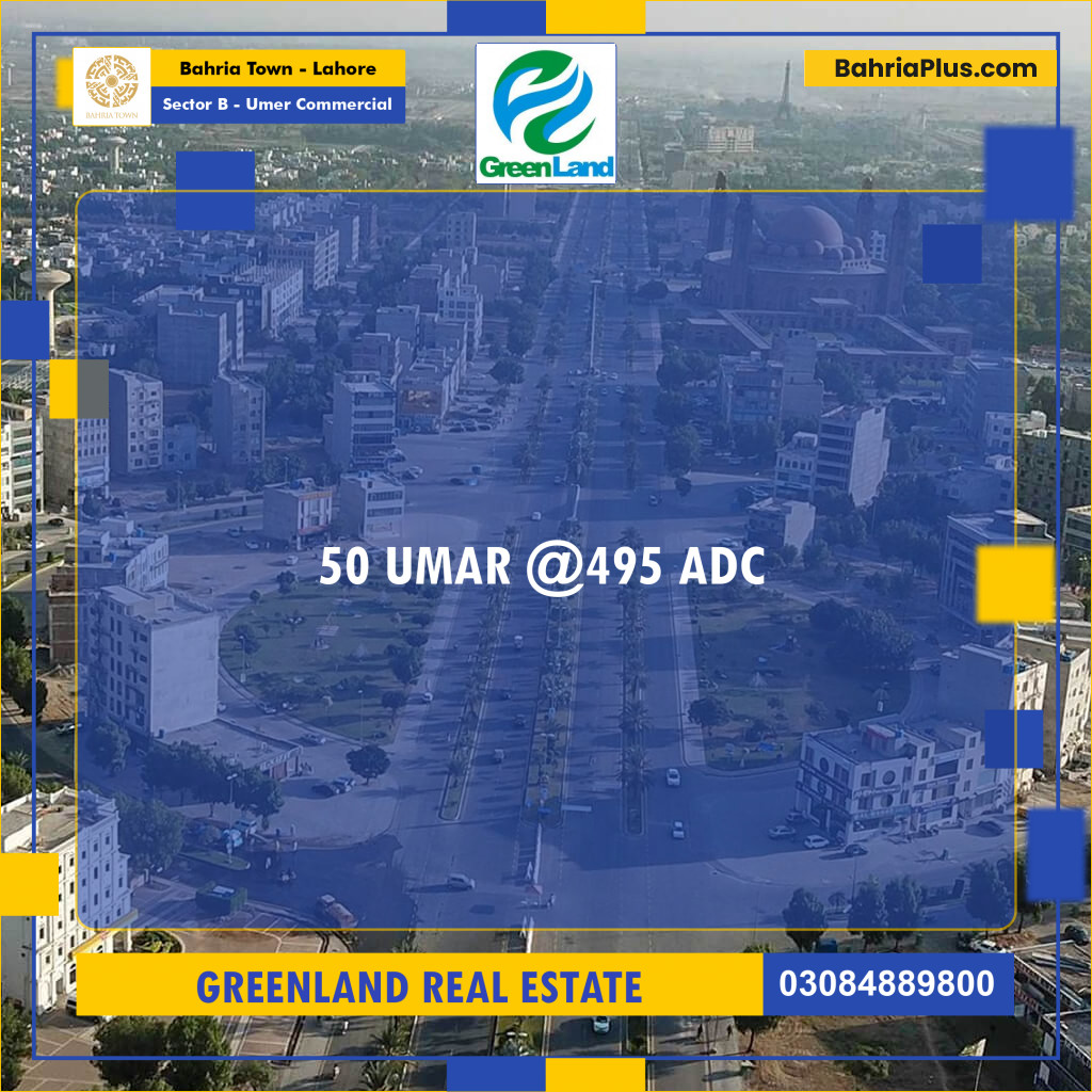 8 Marla Commercial Plot for Sale in Sector B - Umer Commercial -  Bahria Town, Lahore - (BP-278209)