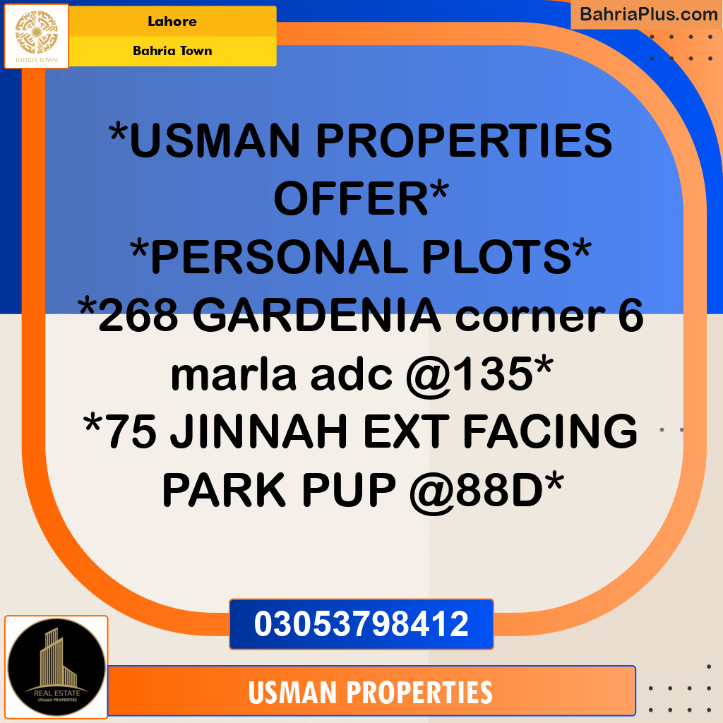 Residential Plot for Sale in Bahria Town, Lahore - (BP-278257)