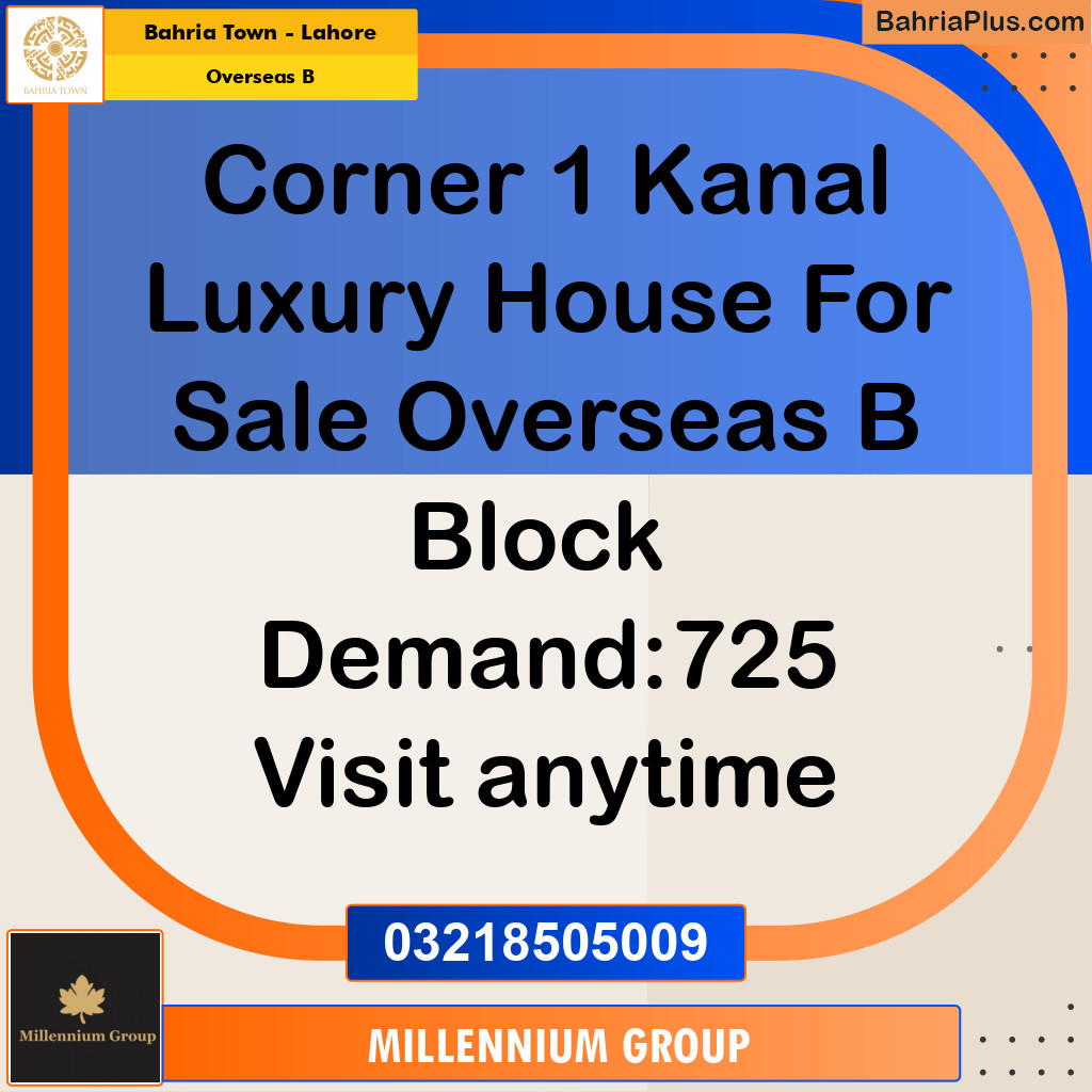 1 Kanal Residential House for Sale in Overseas B -  Bahria Town, Lahore - (BP-278317)