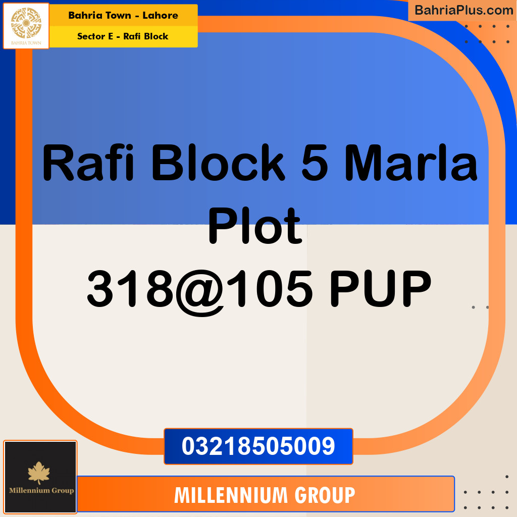 5 Marla Residential Plot for Sale in Sector E - Rafi Block -  Bahria Town, Lahore - (BP-278331)