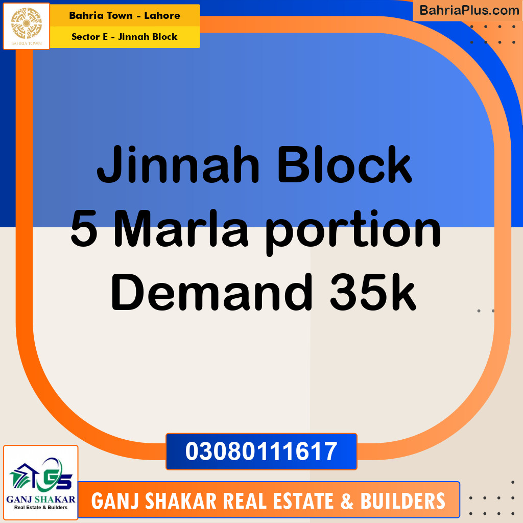 5 Marla Residential House for Sale in Sector E - Jinnah Block -  Bahria Town, Lahore - (BP-278336)