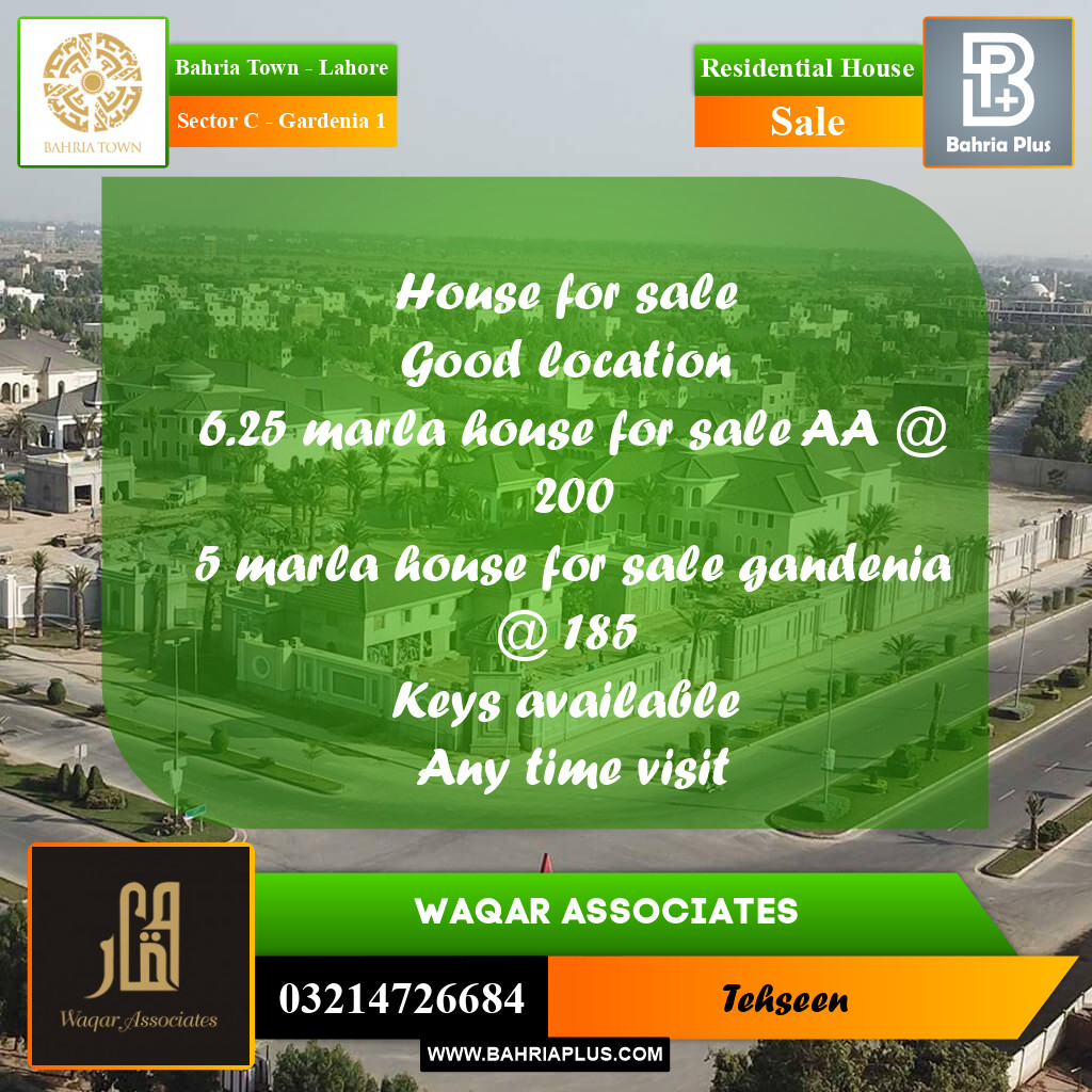 5 Marla Residential House for Sale in Sector C - Gardenia 1 -  Bahria Town, Lahore - (BP-278399)