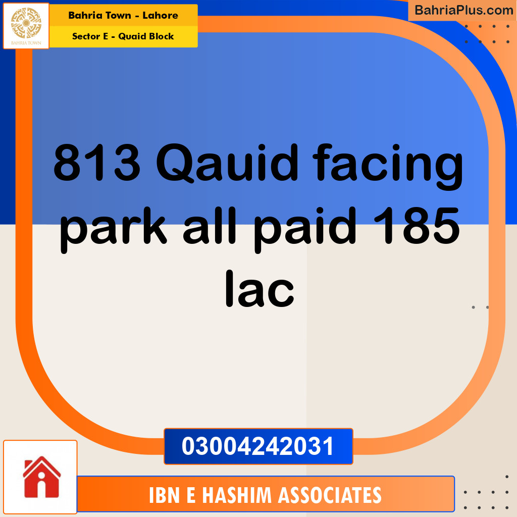 10 Marla Residential Plot for Sale in Sector E - Quaid Block -  Bahria Town, Lahore - (BP-278436)